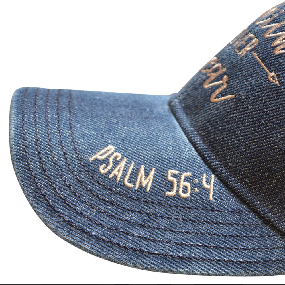Kerusso grace & truth® Women’s Denim Cap Embroidered "Faith Over Fear™ - Picture 2 of 5